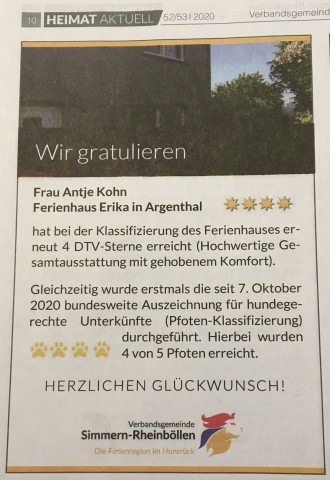 Vier Sterne und vier Pfoten