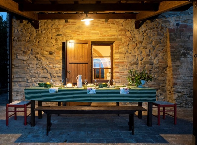 Abendessen vor der Küche