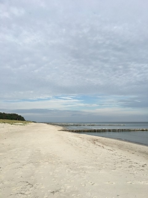 endloser Sandstrand direkt vor dem Deich
