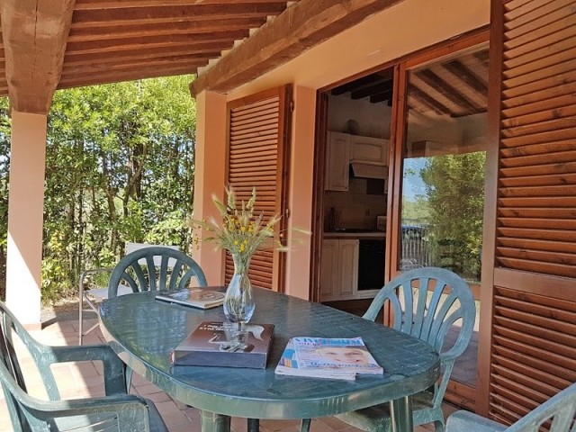 Blick von der Terrasse zur Küche