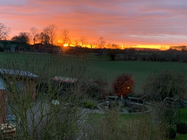 Abendstimmung hinterm Haus