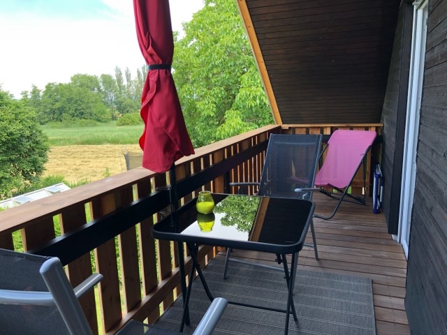 Balkon Gartenblick