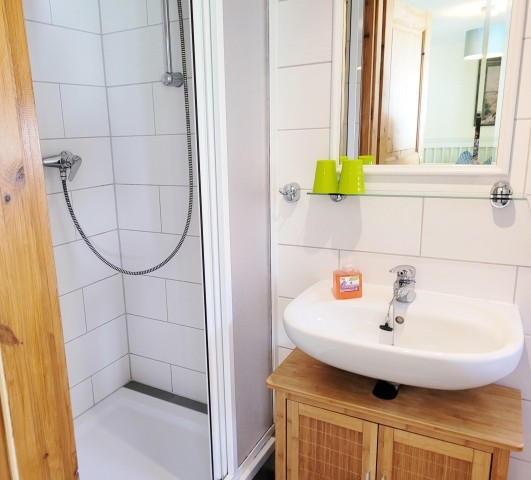 Bad mit Dusche Einzelzimmer mit Terrasse