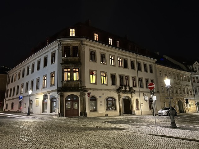 Blick zum Haus mit der Fewo "Anno 1529 - Malzmönch Laurentius"
