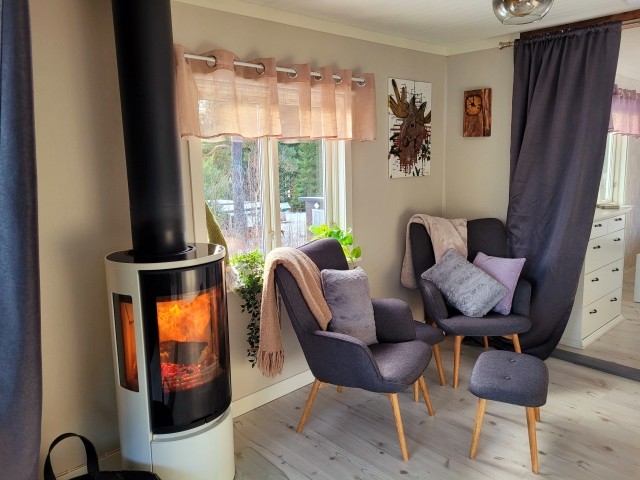 Leseecke mit Kamin