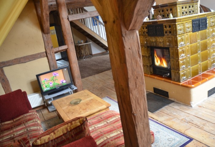 Wohndiele mit Kamin