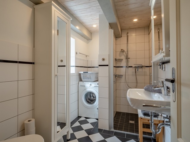 Bad Erdgeschoss mit Dusche und Waschmaschine