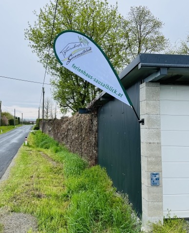 Fahne auf der Garage fürs leichter Finden