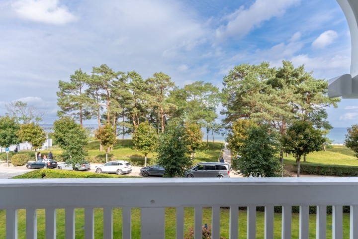 Aussicht vom Balkon auf den Strand