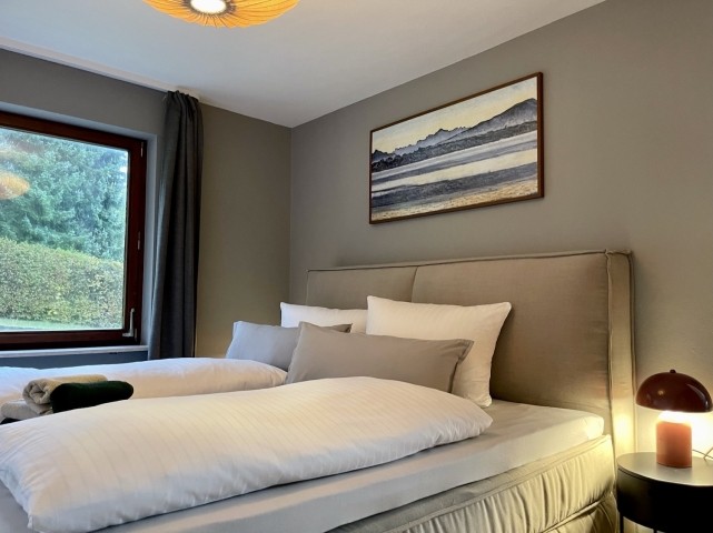 Das Schlafzimmer mit Boxspringbett