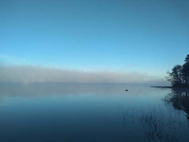 Morgennebel über dem See und Ruhe pur