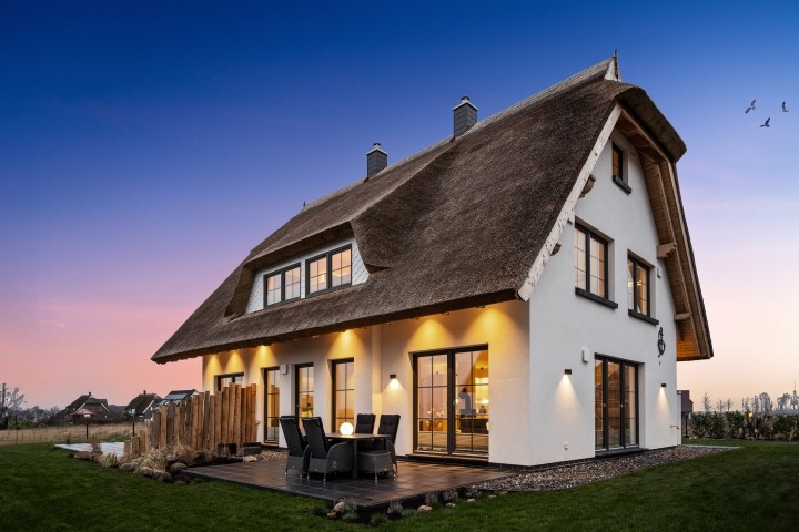 Abend am Ferienhaus Inseltraum