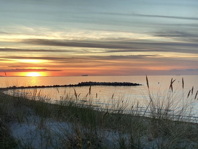 Sonnenuntergang direkt an der Unterkunft