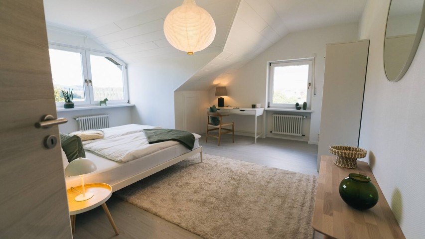 Schlafzimmer Arbor - hier lässt es sich gut entspannten, schlafen und sogar arbeiten.
