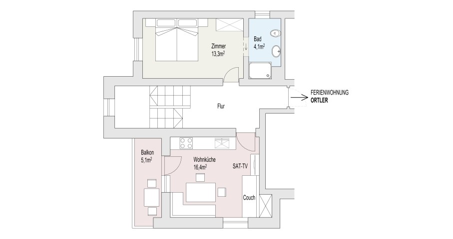 Grundriss Ferienwohnung Chavalatsch