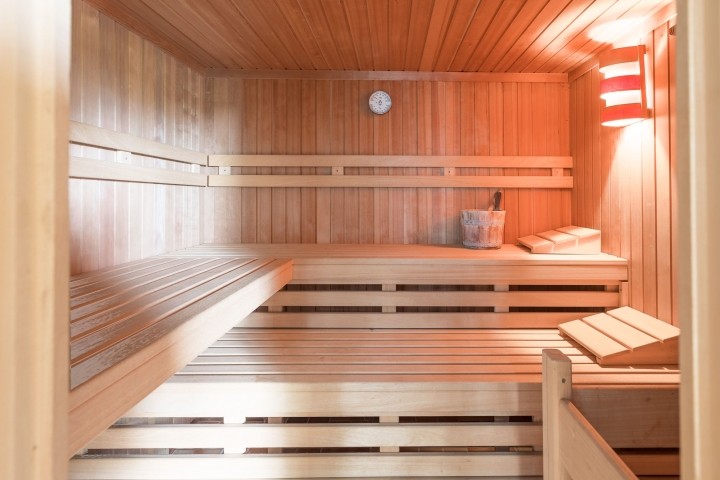 Ferienwohnung Sanddorn - Sauna von innen