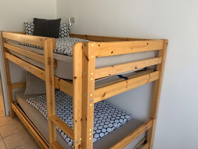 Das zweite Schlafzimmer mit Etagenbett.