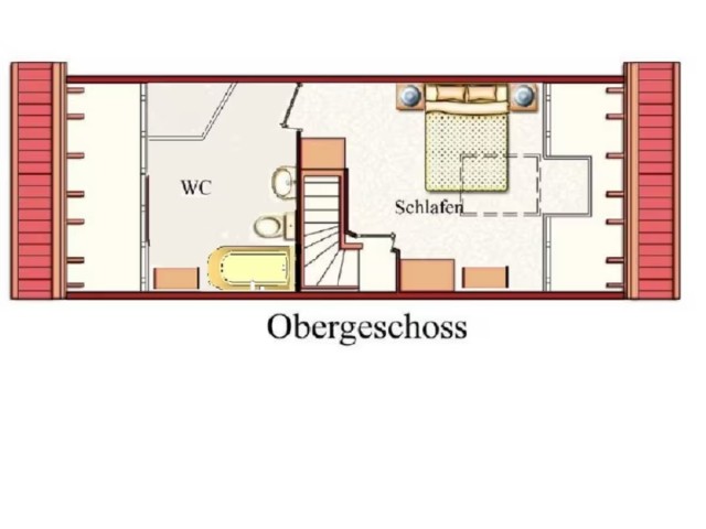 Obergeschoss unseres Ferienhauses 