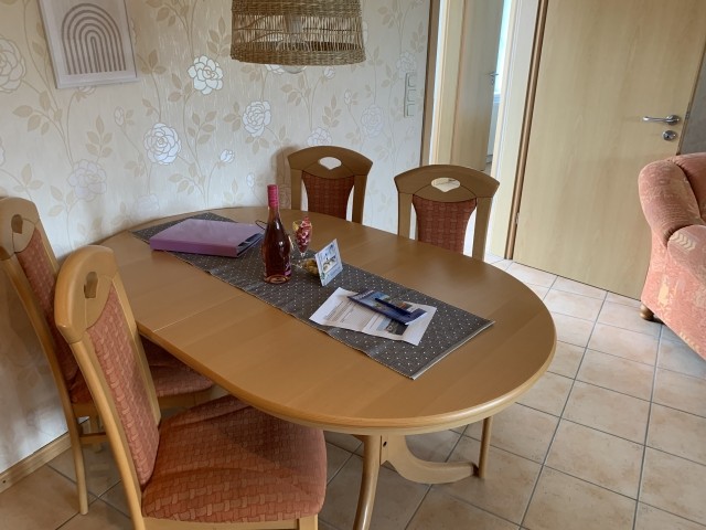 Der Essbereich der Ferienwohnung