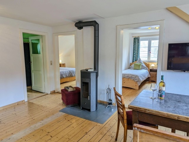 Wohnküche mit Kamin