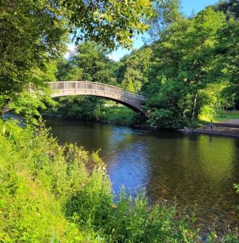 Holzbrücke im Ort 