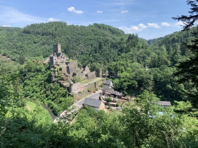 Blick auf die Burg in Manderscheid