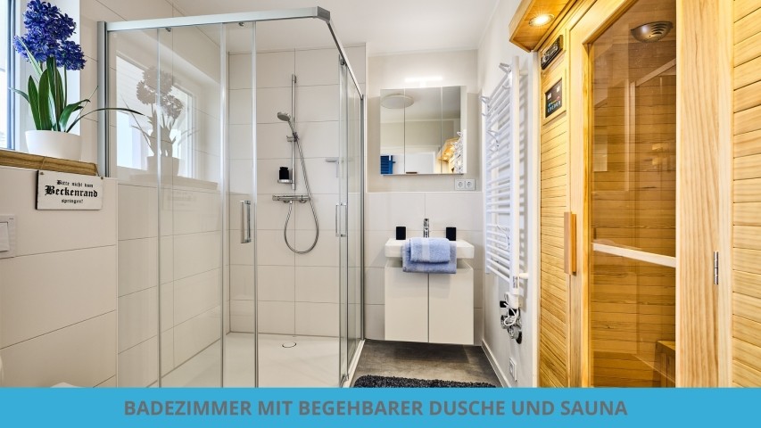 Badezimmer mit Sauna