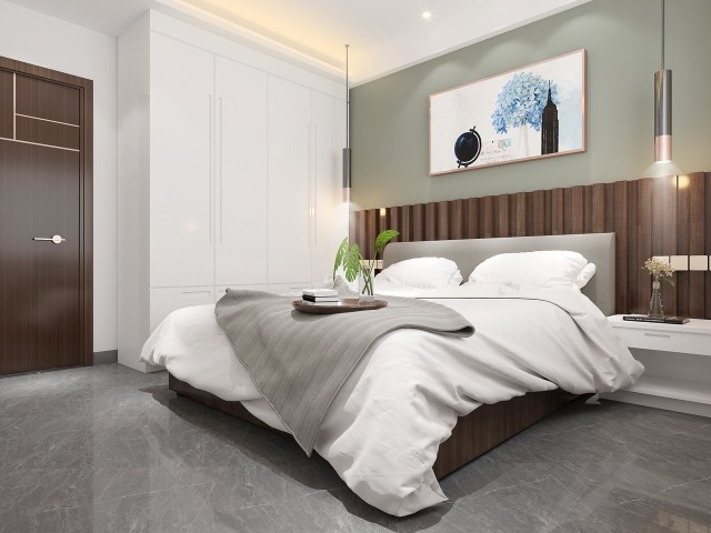 Beispiel - hochwertiges Boxspringbett, TV und Verdunklung