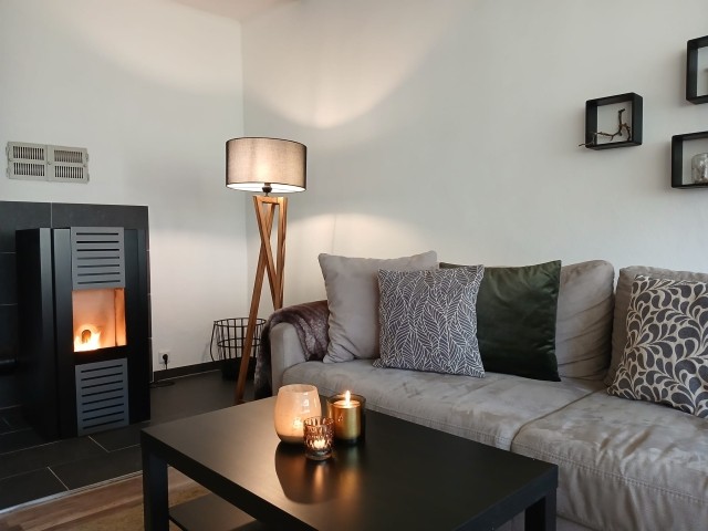 Kamin und Sofa