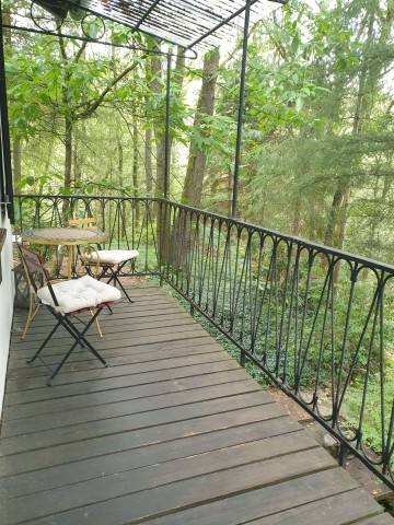 Balkon Sitzplatz Waldblick