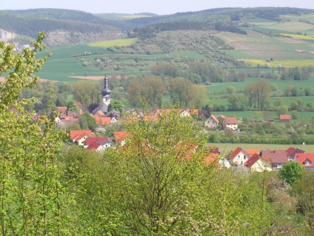 Blick auf Hochhausen vom Hunsenberg