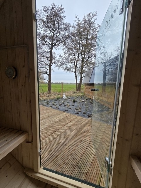 Blick aus der Sauna
