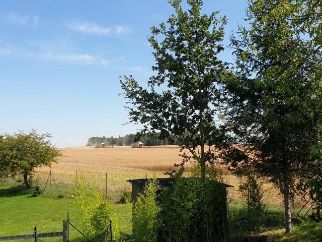 Garten (eingezäunt) mit Blick über die Felder