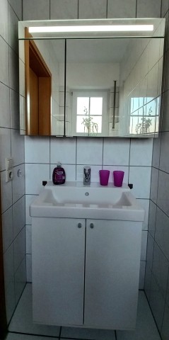 EG Gäste-WC Waschtischanlage mit Spiegelschrank