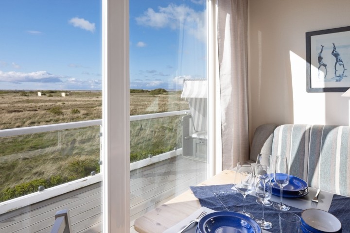 Ausblick Essbereich mit Blick auf die Dünen