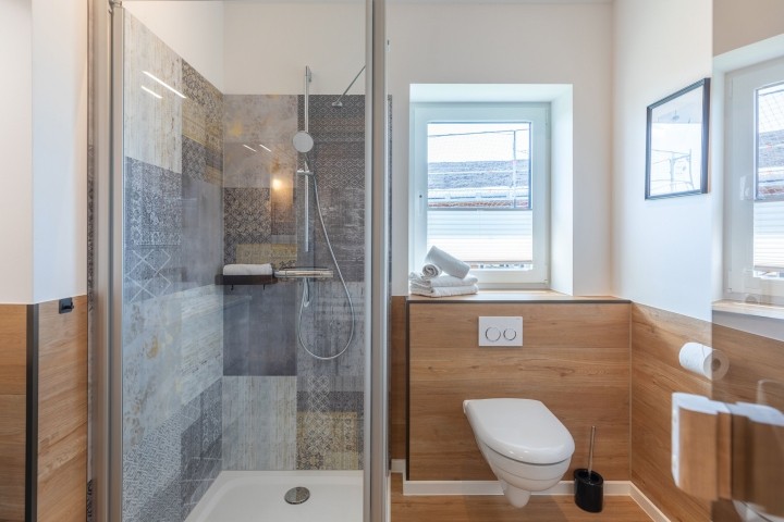 Huus Blaumees- Badezimmer mit Dusche und Sauna Huus Blaumees- Badezimmer mit Dusche und Sauna