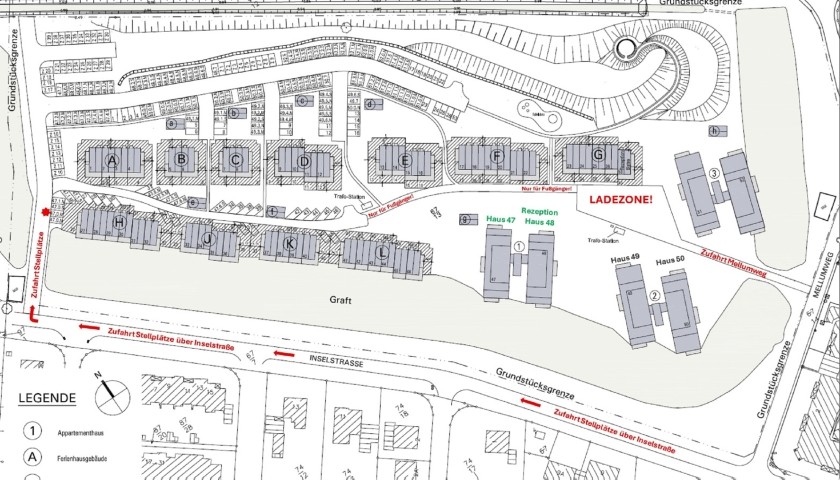 Lageplan zum PKW-Stellplatz