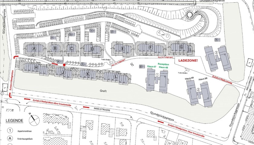 Lageplan zum PKW-Stellplatz