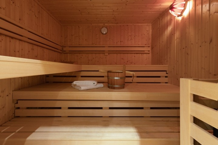 Sauna im Wellnessbereich im Souterrain