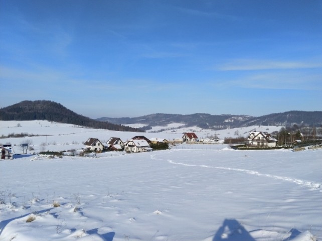 Winterausblick auf unsere Ferienhäuser und Landschaft