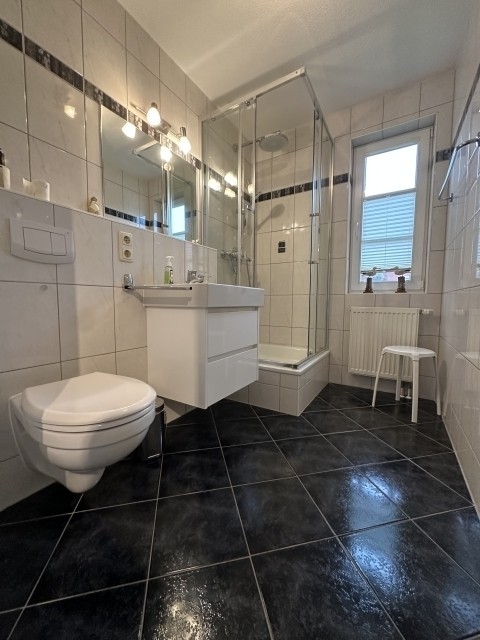 EG: Bad mit Dusche/WC, Waschtisch/Unterschrank