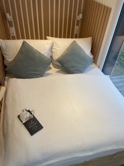 der untere Schlafplatz mit Blick ins Grüne 