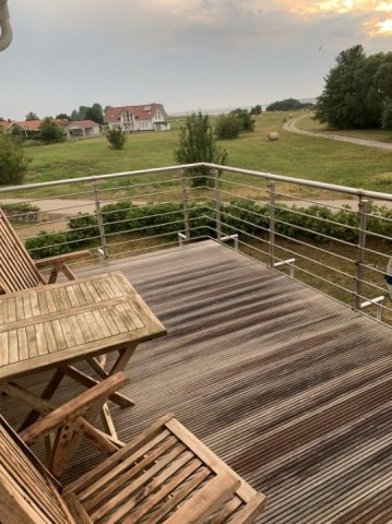 Blick vom Sonnendeck Richtung Wasser