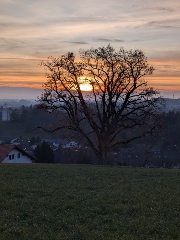 Sonnenuntergang beim Haus 