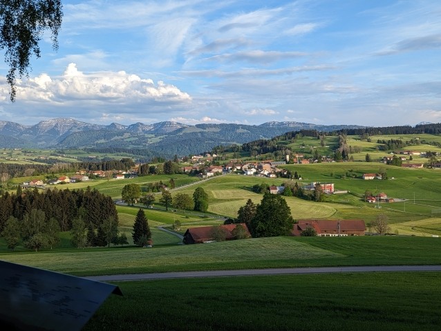 Ausblick vom Aussichtspunkt wenige Meter von der Ferienwohnung