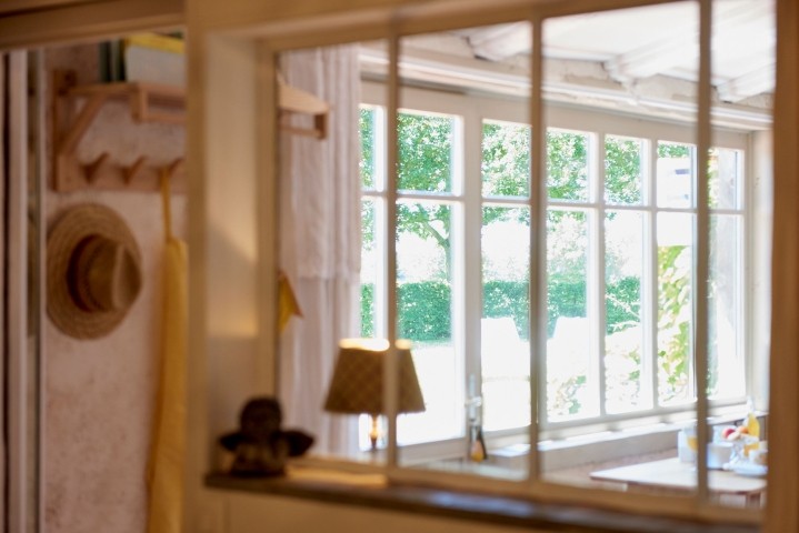 Ausblick vom Schlafzimmer im Ferienhaus in der Bretagne