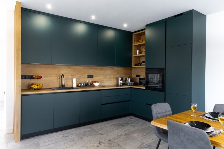 The kitchen is fully equipped with modern appliances and everything you need to create delicious meals during your stay.