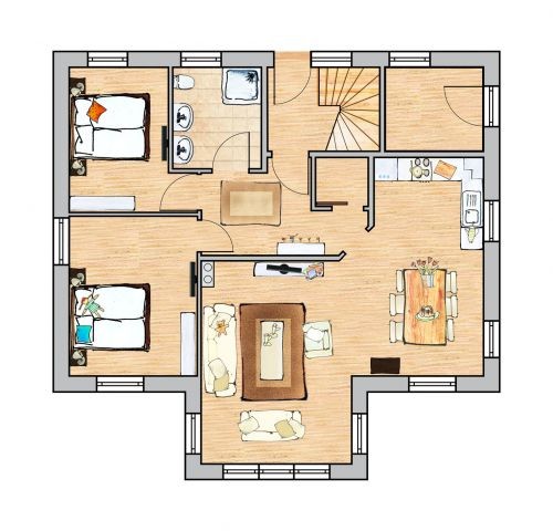 Grundriss EG Wohnung Ostsee