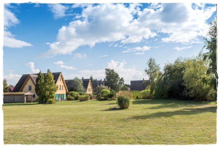 Weitläufige Gartenanlage Reetdachhäuser in Krienke