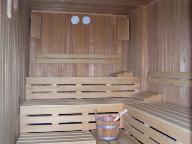 Hauseigene finnische Sauna; gerade im Winter schön